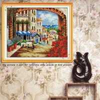 BRICOLAGE couture à la main compté point de croix broderie Set Kit 14CT paysage méditerranéen modèle volley 45 * 38cm décoration