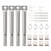 Brûleur de tube droit de remplacement de gril à gaz de barbecue en acier inoxydable réglable universel de 4 pièces