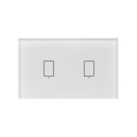 Broadlink BestCon TC2S-UK / EU Gang Interrupteur mural intelligent APP Télécommande Panneau en verre Commande tactile Commutateurs sans fil Via Rm4 Pro Compatible avec Alexa Google Home pour la commande vocale