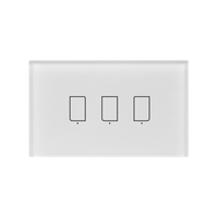Broadlink BestCon TC2S-UK / EU Gang Interrupteur mural intelligent APP Télécommande Panneau en verre Commande tactile Commutateurs sans fil Via Rm4 Pro Compatible avec Alexa Google Home pour la commande vocale