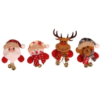 Broche Insigne Rougeoyant Cloche Père Noël,  Bonhomme De Neige,  Wapiti,  Poupée D