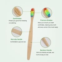 Brosse à dents écologique biodégradable en poils doux en bambou naturel pour hommes et femmes