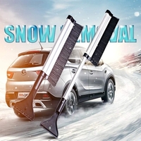 Brosse à neige extensible pour grattoir à glace avec tête de pelle ABS Déneigement sans rayures pour voitures Camions Fenêtres Pare-brise Grattage de verre Outil de déglaçage
