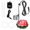 Brumisateur à ultrasons KKmoon 24V 24W avec 12 lampes à LED Atomiseur de brouillard Aquarium Bubbler avec fleur artificielle et support Fogger pour Fish Tank Small Rockery Bonsai Accessory US Plug