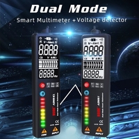 BSIDE 2000 compteurs multimètre à plage automatique multimode intelligent multimètre et détecteur de tension LCD numérique DC / AC tensionmètre testeur de résistance de capacité de fréquence voltmètre avec test de continuité lampe de poche V ~ 