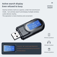 BT-17 Transmetteur audio USB Récepteur BT5.0 Adaptateur de musique sans fil Écran LCD Adaptateur audio AUX 3, 5 mm pour haut-parleur TV Casque stéréo de voiture