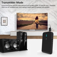 BT-6 2-en-1 Bluetooth 5.0 émetteur récepteur adaptateur Audio sans fil 3.5mm AUX émetteur de musique récepteur pour TV voiture stéréo casque haut-parleur