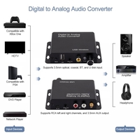 BT5.0 convertisseur Audio numérique vers analogique numérique optique Coaxial BT U entrée de disque vers analogique L/R&3.5mm adaptateur de sortie AUX pour lecteur DVD de Console de jeu HDTV