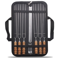 Bâtons de brochette de barbecue 10PCS avec sac de rangement