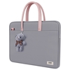 BUBM Sacoche pour ordinateur portable avec pendentif ours Grande capacité Résistant aux rayures Durable Pratique pour transporter la lumière et le gris fin 14 pouces
