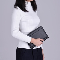 Business Portfolio Portable Padfolio Dossier document Case Organizer A5 en cuir PU avec support de carte de visite Mémo Notes