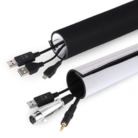 Cable Concealer Gestion Manchon Fil Organisateur pour TV Ordinateur Réfrigérateur Néoprène Cordon Couverture Câble Hider Protecteur Crochet & Boucle Conception Réversible DIY 203 cm