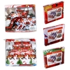 Cadeau de Noël 4pcs Coton Matériel 3D Imprimé Joyeux Cartoon Père Noël Ensemble de literie Confort Profonde Pocket Linge de lit couette Housse de couette Drap 2 taies