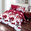 Cadeau de Noël 4pcs Coton Matériel 3D Imprimé Joyeux Cartoon Père Noël profond Pocket Literie Literie Cover Bed Sheet 2 taies