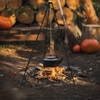 Cadre de trépied pour barbecue avec chaîne et crochet Sac de rangement Hauteur réglable Camping Trépied pour feu ouvert Voyage Randonnée Pique-nique BBQ