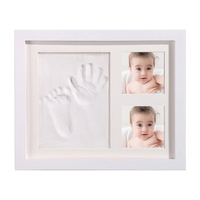 Cadre photo avec de la boue pour bébé filles garçons main et empreinte de pas décor de pépinière cadeau de bébé pour nouveau-né