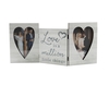 Cadre Photo en bois à charnière à trois volets avec charnière en plexiglas pour affichage Photo de table de mariage