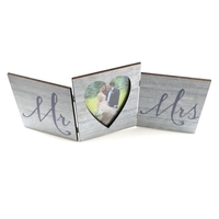 Cadre Photo en bois à charnière à trois volets avec charnière en plexiglas pour affichage Photo de table de mariage
