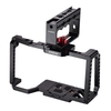Cage de caméra Andoer avec prise de la poignée supérieure Film vidéo faisant le support de chaussure froide Trous de vis de 1/4 pouce 3/8 pouce Plaque de dégagement rapide compatible avec la caméra de cinéma de poche Blackmagic 4K / 6K BMPCC 4K 6K