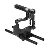 Cage de caméra YELANGU avec poignée supérieure Kit de plaque de base de tige de 15 mm et serre-câble Film Film Stabilisateur de cage vidéo Aviation en aluminium avec support de chaussure froide