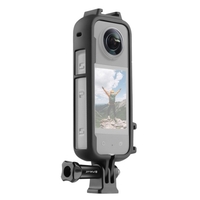 Cage vidéo de cadre de protection de caméra panoramique PULUZ avec double adaptateur de trépied de chaussure froide accessoires Vlog de caméra de montage pour Insta360 X3
