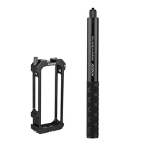 Cage vidéo pour appareil photo Andoer avec deux supports de chaussures froides + perche à selfie invisible