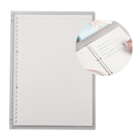 Cahier rechargeable A5 transparent 20 anneaux / trous Reliure à feuilles mobiles Couverture souple en PP imperméable à l