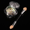 Caméléon Nail Paillettes 6 Glitter Nail Art Transparent Paillette Manucure Décorations Nail Art Glitter poudre avec la brosse