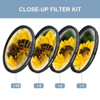 Camnoon 55mm Kit de Filtres Gros Plan 4pcs (++1, +2, +4, +10) Filtres Macro Ensemble de Filtres pour Objectif Gros Plan avec Poche de Filtre Chiffon de Nettoyage de Remplacement pour Canon Nikon Sony Pentax Olympus Fuji DSLR Appareil Photo
