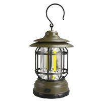 Camping Vintage Lanterne Portable Tente Suspendue Lumière LED avec Deux Modes Alimenté par Batterie 300LM Veilleuse pour Cour Patio Jardin Fête Camping Randonnée Pêche Maison