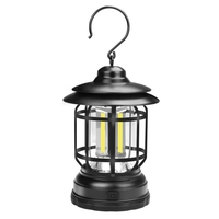 Camping Vintage Lanterne Portable Tente Suspendue Lumière LED avec Deux Modes Alimenté par Batterie 300LM Veilleuse pour Cour Patio Jardin Fête Camping Randonnée Pêche Maison