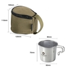 CAMPINGMOON 210ml quatre tasses Sierra en acier inoxydable avec un sac de rangement