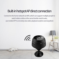Caméra A9 Caméra à distance WIFI Caméra grand angle de sécurité à domicile Caméra de vision nocturne 1080P HD avec installation magnétique Noir