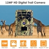 Caméra de piste numérique 12MP HD Caméra de chasse et de piste activée par le mouvement Vision infrarouge nocturne étanche 46pcs IR Lumières pour la chasse sauvage en plein air Sécurité à la maison Jeu d