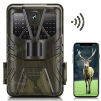 Caméra de piste WiFi 4K 36MP BT App contrôle caméra de chasse caméra de jeu en plein air avec Vision nocturne 65ft 120° détection IP65 étanche pour la surveillance de la faune