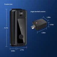 Caméra de porte WIFI Cam de porte sans fil avec sonnette visuelle à angle large de 125° à l