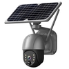 Caméra de sécurité à panneau solaire sans fil,  caméra à batterie rechargeable sans fil Caméra de sécurité à domicile WiFi 3MP avec vision nocturne en couleur,  détection humaine PIR,  audio bidirectionnel,  accès à distance,  batterie non incluse
