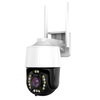 Caméra de sécurité extérieure panoramique inclinaison 1080P caméra de sécurité extérieure 2MP WiFi caméra de Surveillance à domicile caméra de vidéosurveillance avec Vision nocturne couleur,  Audio bidirectionnel,  détection de mouvement,  accè