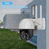Caméra de sécurité extérieure PTZ 1080P 2MP Caméra de surveillance WiFi étanche extérieure avec vision nocturne Audio bidirectionnel Détecteur de mouvement Accès à distance