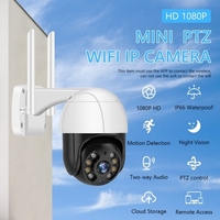 Caméra de sécurité extérieure PTZ 1080P 2MP Caméra de surveillance WiFi étanche extérieure avec vision nocturne Audio bidirectionnel Détecteur de mouvement Accès à distance