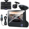 Caméra de tableau de bord Full HD 1080P avec écran IPS de 4 pouces Double caméra de tableau de bord avant et arrière Prise en charge de la mémoire 8G-32G