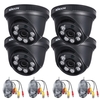 Caméra de vidéosurveillance dôme IR KKmoon 4 * 720P AHD + Prise en charge du câble de surveillance 4 * 60 pieds IR Vision nocturne 6pcs Array Infrared Lamps
