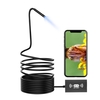 Caméra Endoscope sans fil 8mm IP68 Étanche WiFi Inspection 2.0MP HD 8 Endoscope à câble semi-rigide pour iPhones iPads Appareils Android et PC Noir 10M