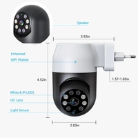 Caméra enfichable 1080P caméra domestique sans fil intérieure WiFi PTZ caméra 360 degrés caméra intérieure Vision nocturne détection de mouvement