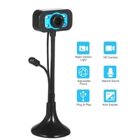 Caméra HD USB pour ordinateur portable de bureau Mini caméra Plug and Play d
