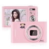 Caméra numérique Portable Andoer 48MP 4K 2.8 pouces écran IPS 16X Zoom retardateur avec 2pcs Batteries sangle à main pochette de transport