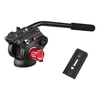 Caméra professionnelle Vidéo Fluid Drag Pan Head Amortissement hydraulique Tête de trépied Connexion à vis 1/4" et 3/8" Capacité de charge de 10kg avec 1 poignée + 2 plaques à dégagement rapide pour monopode trépied DSLR
