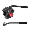 Caméra professionnelle Vidéo Fluid Drag Pan Head Amortissement hydraulique Tête de trépied Connexion à vis 1/4" et 3/8" Capacité de charge de 10kg avec 1 poignée + 2 plaques à dégagement rapide pour monopode trépied DSLR