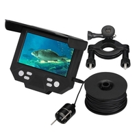 Caméra sous-marine 4, 3 pouces grand écran 30 mètres 12 millions de pixels Caméra sous-marine de pêche à objectif ultra grand angle 195 ° avec lumière 6 LED 16 langues commutables -20 ~ 60 "avec boîte antichoc