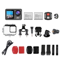 Caméra Sport 4K 24MP Double Écran DV Caméscope 2.0 Pouces Écran Grand Angle 170° EIS 40m Étanche WiFi avec Objectif Macro Télécommande pour Sports de Plein Air